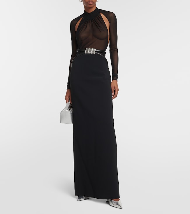 David Koma Cutout mesh bodysuit