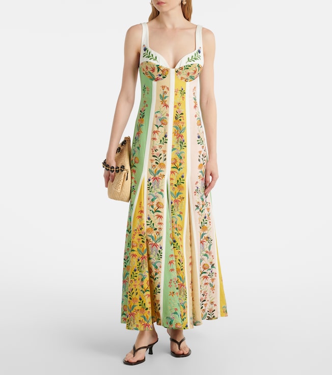 FARM Rio Floral linen-blend maxi dress