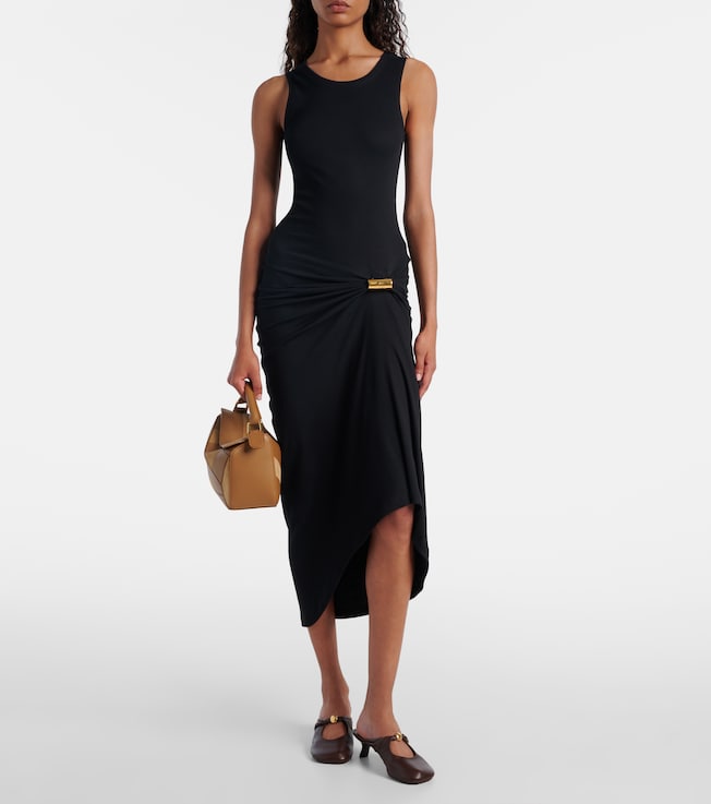 Loewe Tank gathered cotton-blend midi dress
