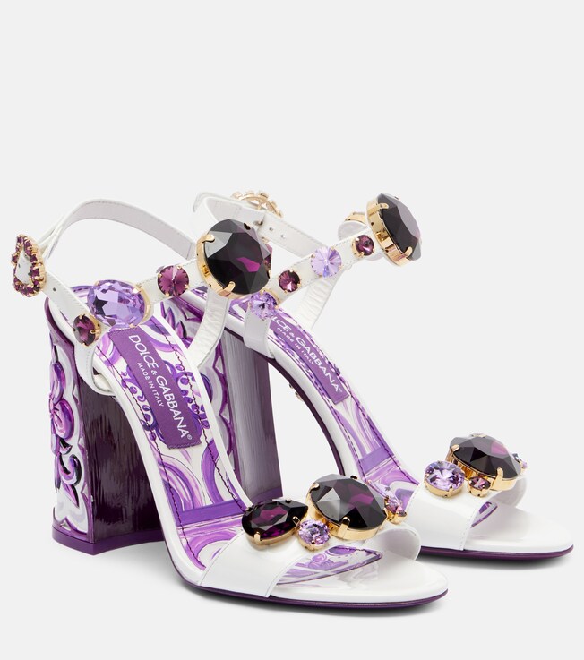 Dolce&Gabbana Majolica embellished leather sandals