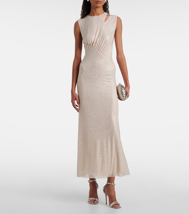 self-portrait Embellished cutout midi dress