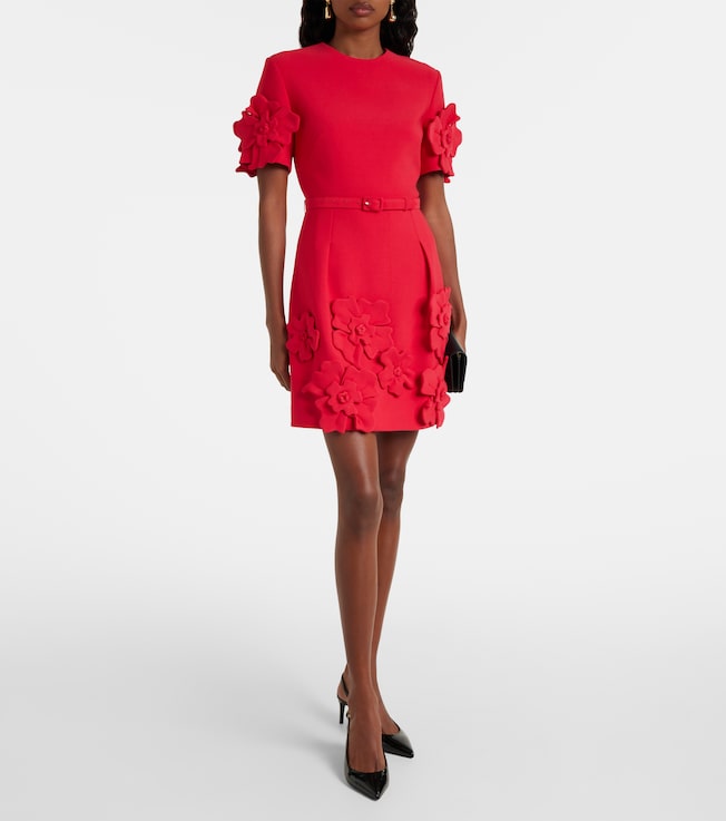 LEO LIN Aurélie floral-appliqué minidress