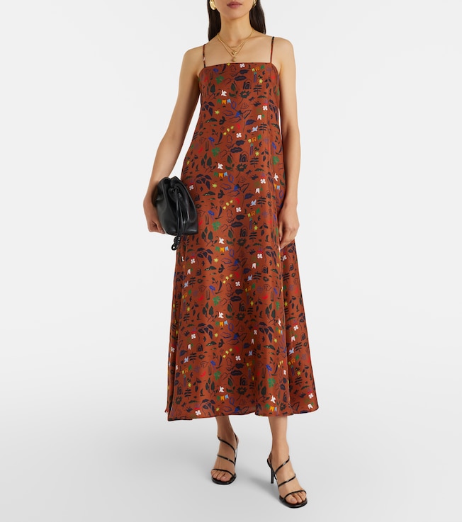 Asceno Melfi printed silk twill midi dress