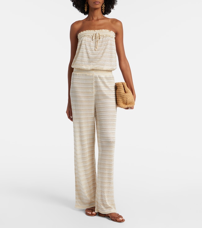 Melissa Odabash Semi-sheer lamé jumpsuit
