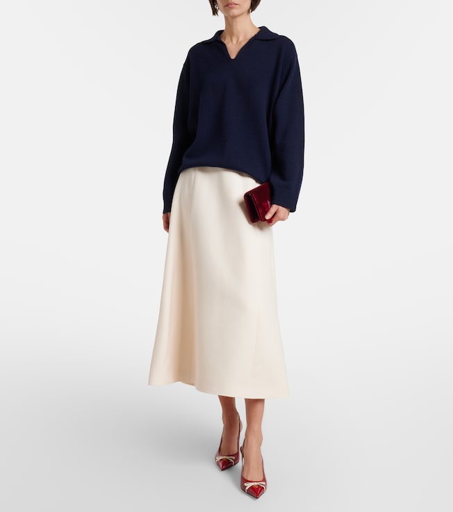 Valentino VGold Crepe Couture midi skirt