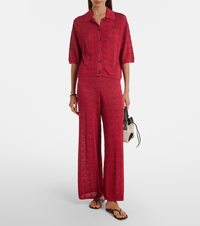 LOULOU DE SAISON Egeo knitted wide-leg pants