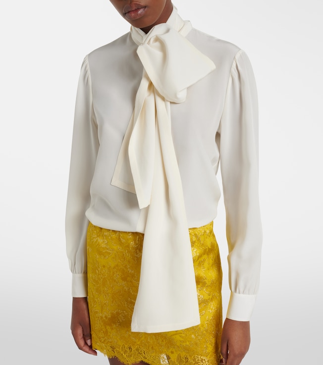 Saint Laurent Tie-neck silk blouse