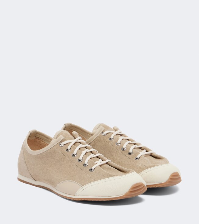 Lemaire Gummy Grips leather-trimmed suede sneakers