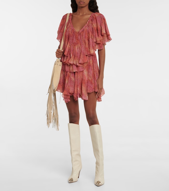 Isabel Marant Amelie printed silk chiffon minidress