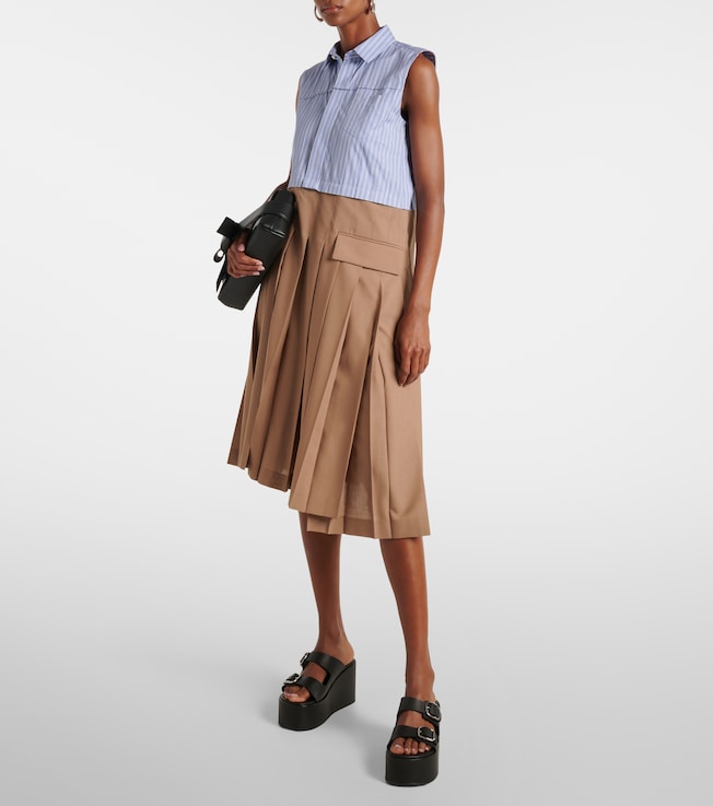 Sacai Striped midi dress