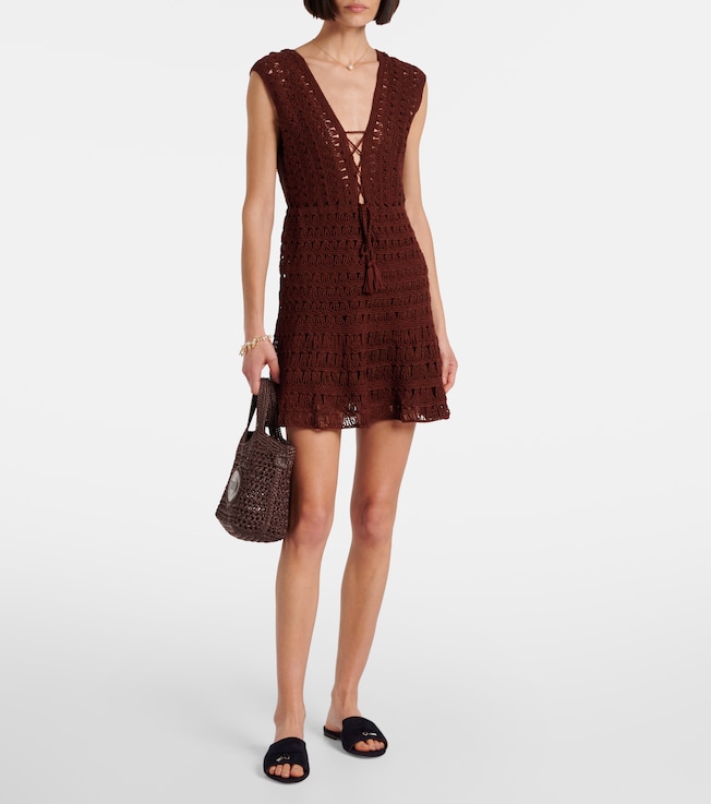 Anna Kosturova Jennifer crochet cotton minidress