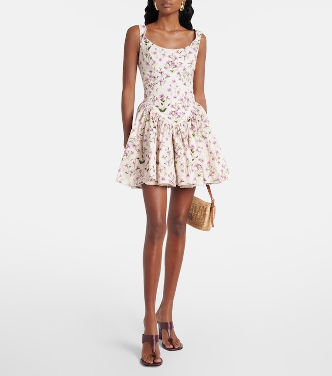 Agua by Agua Bendita Pluma floral cotton minidress