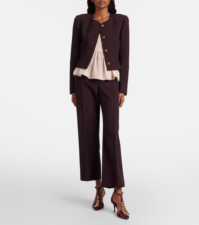 Peplum silk crêpe de chine top