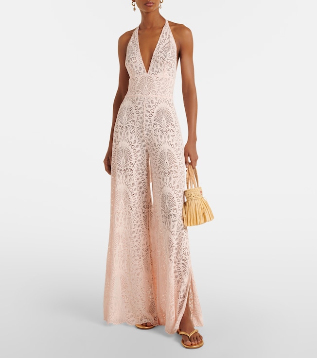 Alexandra Miro Irena halterneck lace jumpsuit
