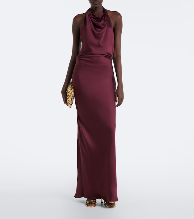 SIMKHAI Reannon halterneck satin gown