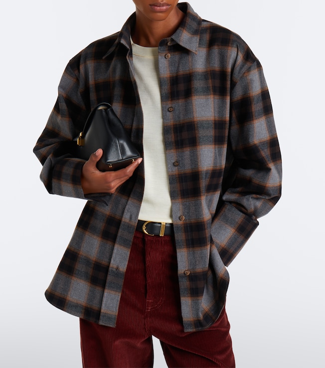 Róhe Checked cotton flannel shirt
