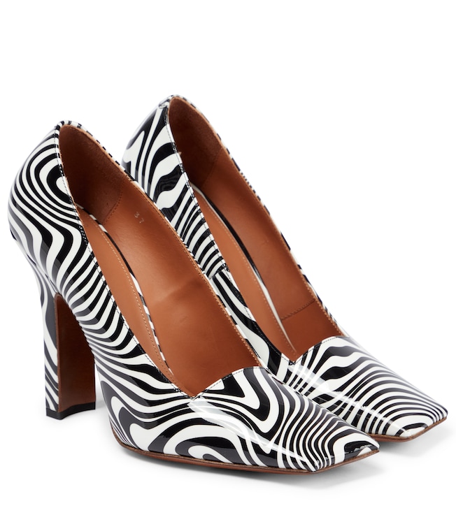 Vetements Boomerang zebra-print leather pumps