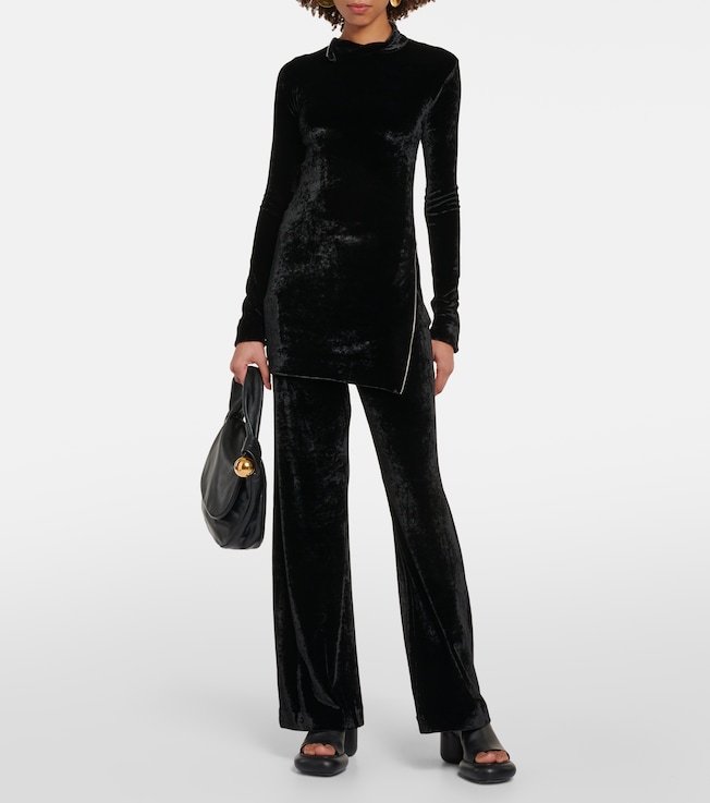 Jil Sander High-rise velvet wide-leg pants