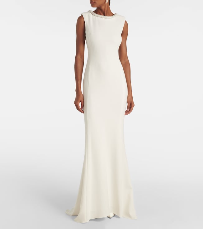 Max Mara Bridal Corsica embellished cady gown