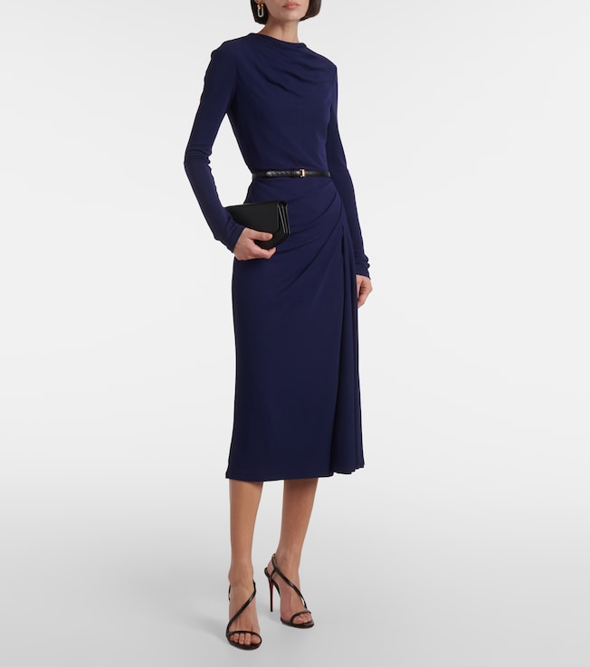 Erdem Draped jersey crêpe midi dress
