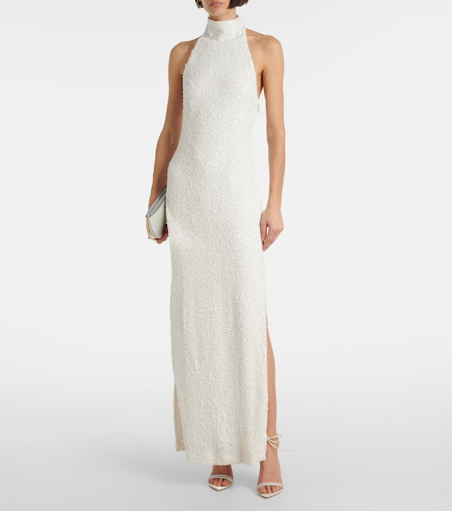 Rotate Bridal sequined halterneck gown