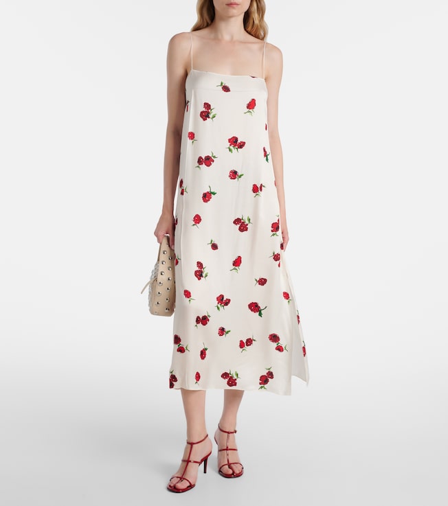 KHAITE Sicily printed twill slip dress