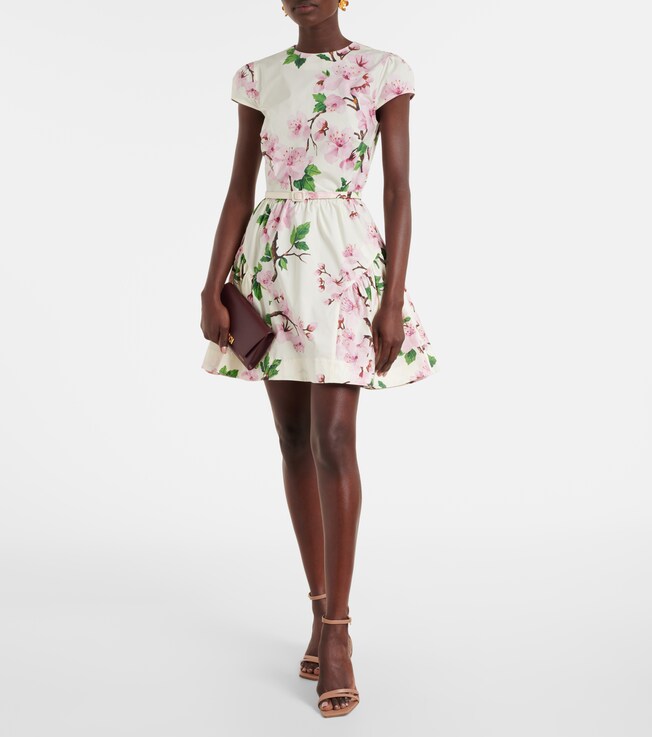 Oscar de la Renta Floral cotton-blend minidress