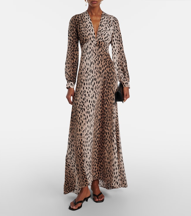 RIXO Emory printed silk maxi dress