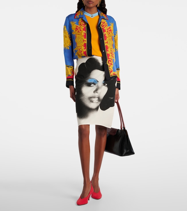 Versace Printed silk twill shirt