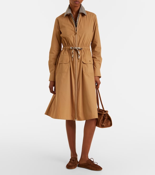 Moncler Cotton-blend zip-up shirt dress