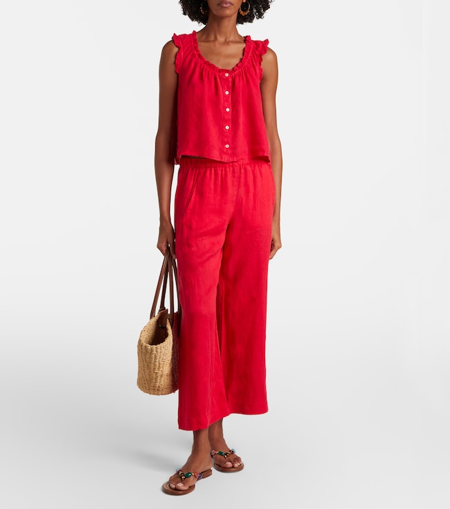 Velvet Lola linen wide-leg pants