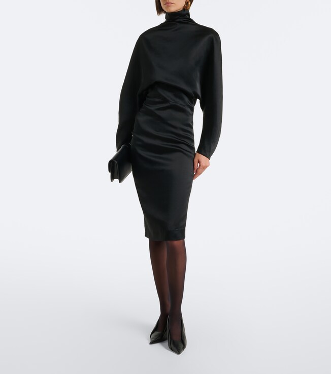 KHAITE Khaite Harlin draped satin midi dress