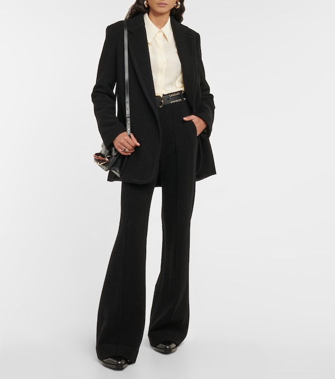 Chloé High-rise flared virgin wool pants