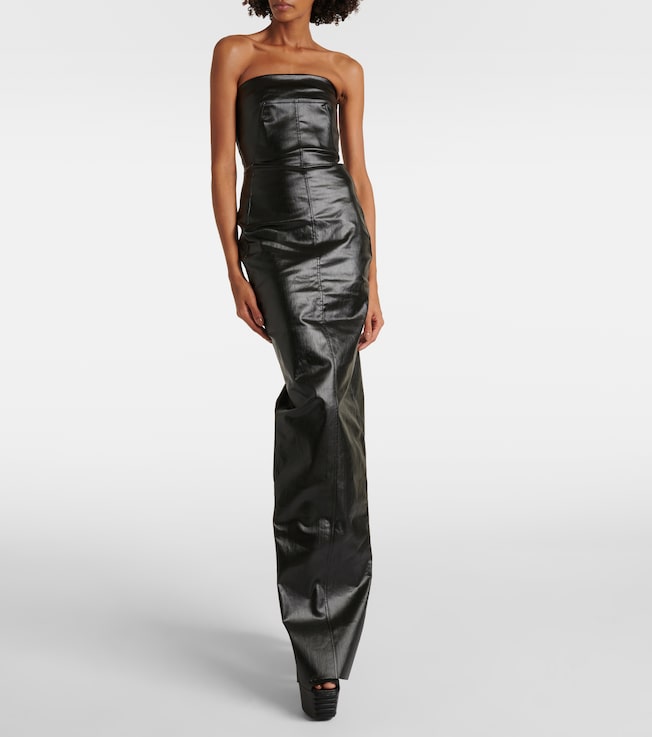 Rick Owens Denim bustier gown 