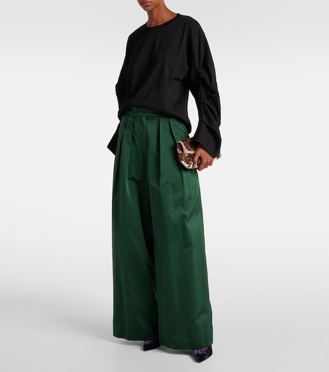 Dries Van Noten Ruched cotton jersey sweatshirt