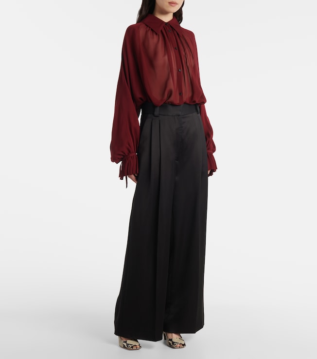 KHAITE Ceelo sheer silk blouse