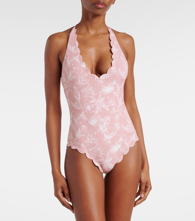 Marysia North Maillot floral scalloped swimsuit