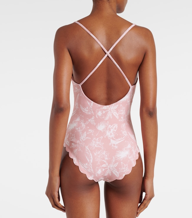 Marysia Marysia North Maillot floral scalloped swimsuit