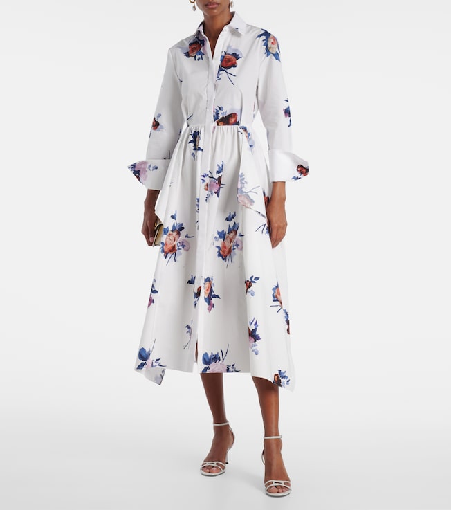 Erdem Floral cotton poplin shirt dress
