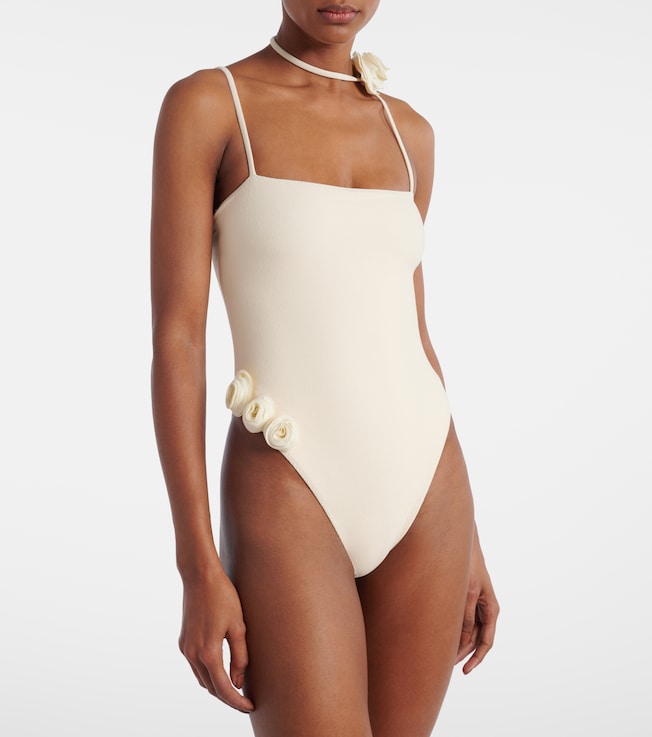 Same Rose Choker asymmetrical swimsuit