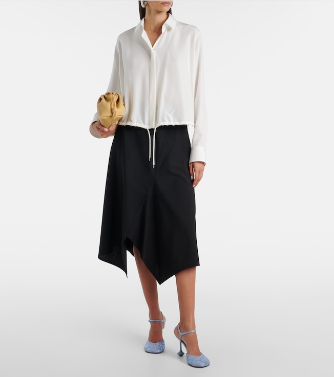 Loewe High-rise wool midi skirt