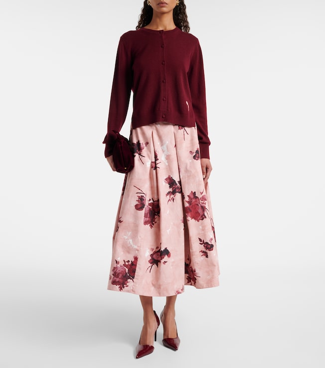 Erdem Embroidered cashmere and wool cardigan