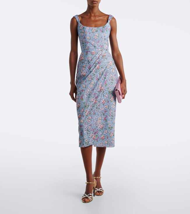 Markarian Marla floral lace bustier dress