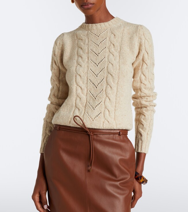 Max Mara Cable-knit wool and cashmere-blend sweater