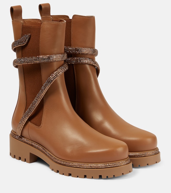 RENÉ CAOVILLA Chelsea leather ankle boots