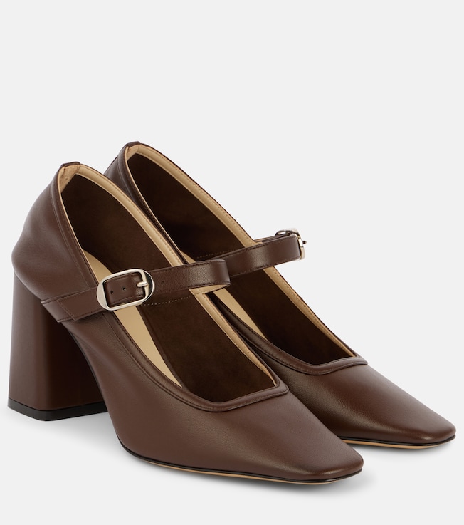 LE MONDE BERYL 80 leather Mary Jane pumps