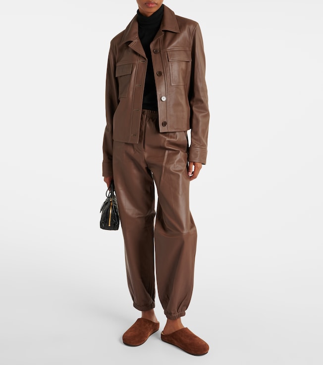 JOSEPH Leather sweatpants