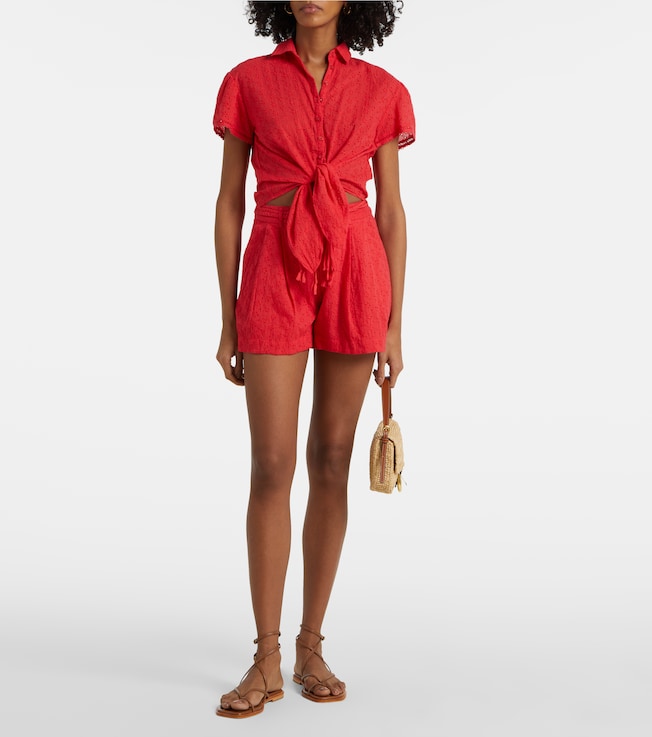 Poupette St Barth Chantal broderie anglaise cotton shorts