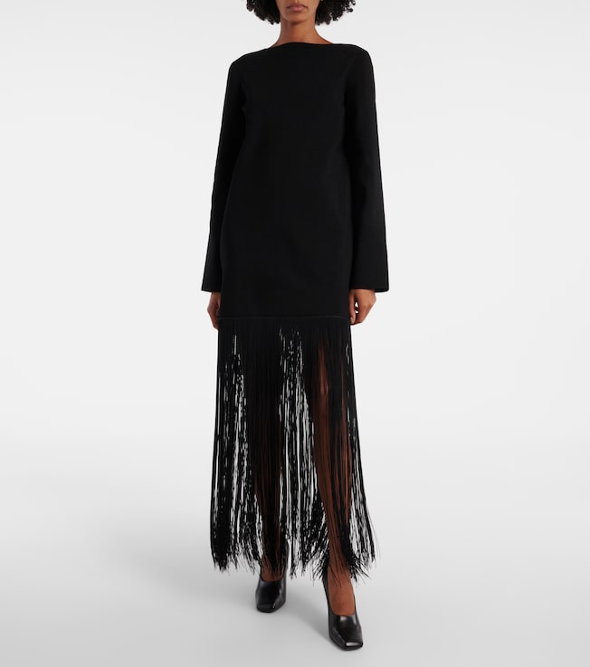 KHAITE Paley fringed maxi dress