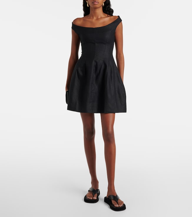 Faithfull Olmeto off-shoulder linen minidress